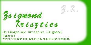 zsigmond krisztics business card